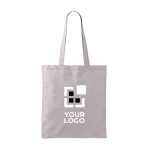 Tote bag van katoen en polyester met lange hengsels 120 g/m2 kleur grijs met afdrukgebied