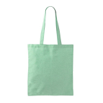Tote bag van katoen en polyester met lange hengsels 120 g/m2 kleur lichtgroen eerste weergave