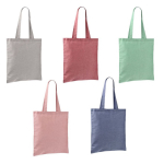Tote bag van katoen en polyester met lange hengsels 120 g/m2 kleur lichtgroen derde weergave