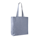 Tote bag van katoen en polyester met lange hengsels 220 g/m2 kleur blauw tweede weergave