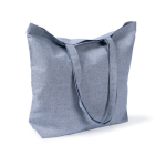 Tote bag van katoen en polyester met lange hengsels 220 g/m2 kleur blauw derde weergave