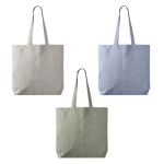 Tote bag van katoen en polyester met lange hengsels 220 g/m2 kleur blauw vierde weergave