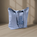 Tote bag van katoen en polyester met lange hengsels 220 g/m2 kleur blauw vijfde weergave