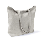 Tote bag van katoen en polyester met lange hengsels 220 g/m2 kleur grijs derde weergave