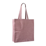Tote bag van katoen en polyester met jaspé afwerking 240 g/m2 kleur bordeaux tweede weergave