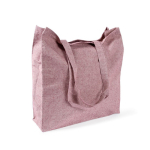 Tote bag van katoen en polyester met jaspé afwerking 240 g/m2 kleur bordeaux derde weergave