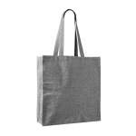 Tote bag van katoen en polyester met jaspé afwerking 240 g/m2 kleur zwart tweede weergave