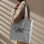 Tote bag van katoen en polyester met jaspé afwerking 240 g/m2 kleur zwart vierde weergave