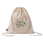 koordrugzakje van Fairtrade katoen 140 g/m2 kleur naturel gedetailleerde weergave 2