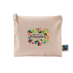 Fairtrade katoen toilettas met bijpassend koord 220 g/m2 kleur naturel gedetailleerde weergave 4