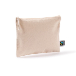 Fairtrade katoen toilettas met bijpassend koord 220 g/m2 kleur naturel tweede weergave