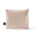 Fairtrade katoen toilettas met bijpassend koord 220 g/m2 kleur naturel derde weergave