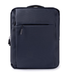 Werkrugzak van kunstleer voor laptop 15'' kleur marineblauw eerste weergave