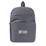 Lichte nylon laptoprugzak met antidiefstalzakje 16'' kleur grijs met afdrukgebied