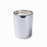 Drie-wik geurige kaars met bloemenaroma in metallic pot kleur zilver eerste weergave