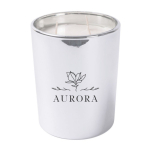 Drie-wik geurige kaars met bloemenaroma in metallic pot kleur zilver vierde weergave