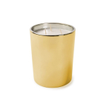 Drie-wik geurige kaars met bloemenaroma in metallic pot kleur goud eerste weergave