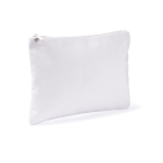 Toilettas van polyester met velvet afwerking 280 g/m2 kleur wit tweede weergave