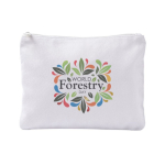 Toilettas van polyester met velvet afwerking 280 g/m2 kleur wit derde weergave