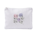 Toilettas van polyester met velvet afwerking 280 g/m2 kleur wit zesde weergave