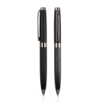 Elegante balpen van roestvrij staal met chromen details en blauwe inkt kleur zwart vijfde weergave