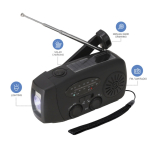 Draagbare zonne-energie radio met zaklamp en nood-powerbank