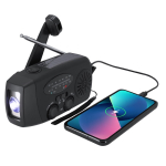 Draagbare zonne-energie radio met zaklamp en nood-powerbank derde weergave