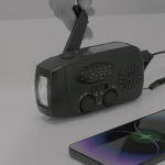 Draagbare zonne-energie radio met zaklamp en nood-powerbank