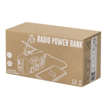 Draagbare zonne-energie radio met zaklamp en nood-powerbank weergave met doos
