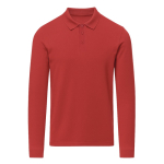 Unisex poloshirt met lange mouwen van katoen 220 g/m² kleur rood  negende weergave
