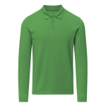 Unisex poloshirt met lange mouwen van katoen 220 g/m² kleur groen  negende weergave