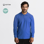 Unisex poloshirt met lange mouwen van katoen 220 g/m²