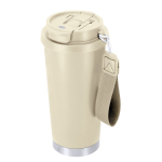 RVS take-awaybeker van gerecycled staal met draagriem 500 ml tweede weergave