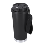 RVS take-awaybeker van gerecycled staal met draagriem 500 ml vierde weergave