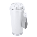 RVS take-awaybeker van gerecycled staal met draagriem 500 ml zesde weergave