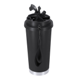 RVS take-awaybeker van gerecycled staal met draagriem 500 ml