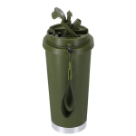 RVS take-awaybeker van gerecycled staal met draagriem 500 ml