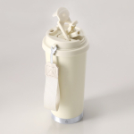 RVS take-awaybeker van gerecycled staal met draagriem 500 ml