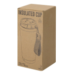 RVS take-awaybeker van gerecycled staal met draagriem 500 ml weergave met doos