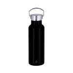RVS thermosfles met draaglus 500 ml kleur zwart  negende weergave