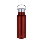 RVS thermosfles met draaglus 500 ml kleur rood  negende weergave