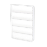 A5 notitieboek met gewatteerde kunstleren kaft en gelijnde pagina’s kleur wit  negende weergave