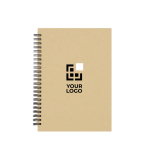 A5 notitieboek met gelijnde pagina’s en maandplanner in het Engels met jouw bedrukking