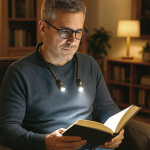 Handsfree leeslamp met ergonomisch design en 4 LED-lampjes sfeerweergave
