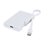 Compacte witte powerbank 2.000 mAh derde weergave