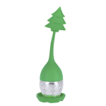 Thee-infuser met kerstdesign van siliconen en roestvrij staal kleur groen  negende weergave