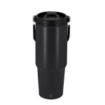 RVS drinkfles van gerecycled staal met handige draaglus 900 ml kleur zwart  negende weergave