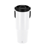 RVS drinkfles van gerecycled staal met handige draaglus 900 ml kleur wit  negende weergave