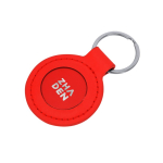 Sleutelhanger met PU afwerking met metalen plaatje tweede weergave