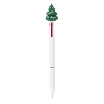 3-kleurige pen met kerstfiguurtje van rubber bovenaan kleur groen  negende weergave